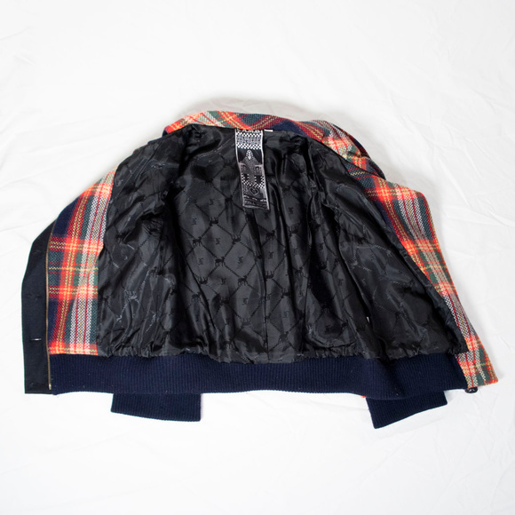 Orange, blue, green plaid wool L.A.M.B. jacket - Picture 2 of 7